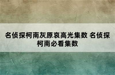 名侦探柯南灰原哀高光集数 名侦探柯南必看集数